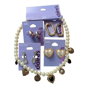 Claire's Jewelry Earrings Necklace Collection Pearl